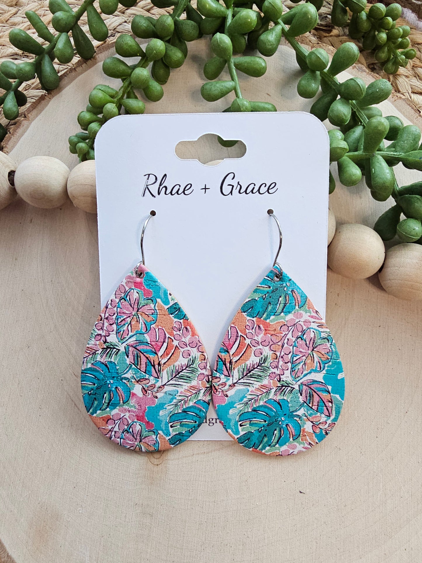 Tropical Teardrop Earrings - Large