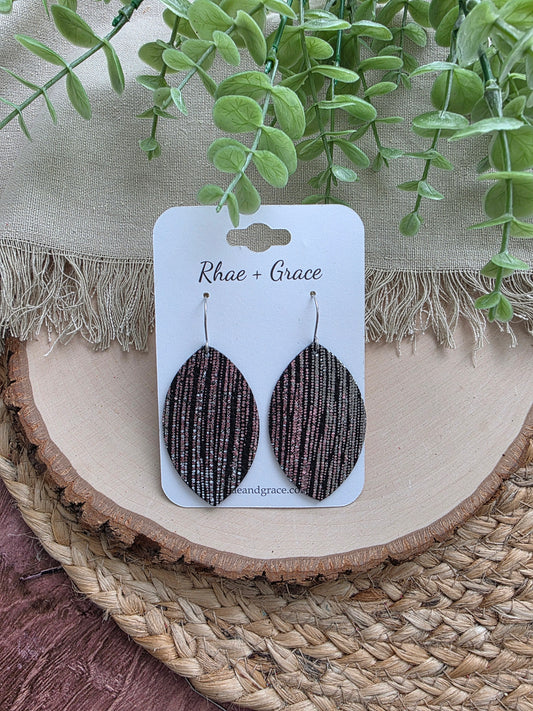 Black & Silver Leaf Earrings