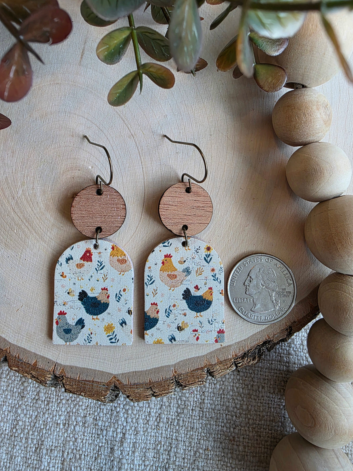 Chicken Closed Arch Drop Earrings