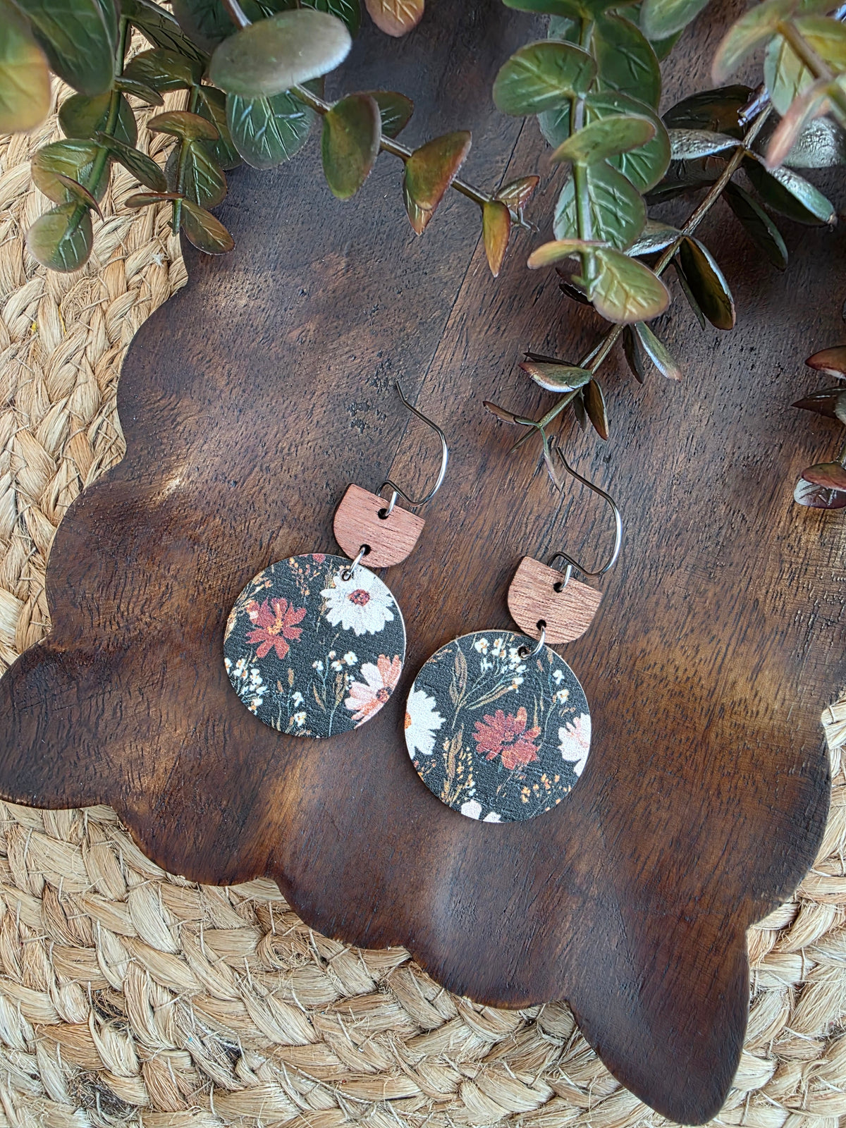 MidnighyWildflower Circle Earrings