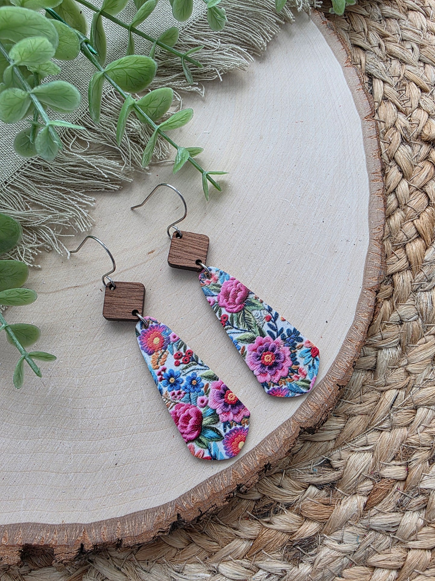 Fiesta Floral Skinny Drop Earrings
