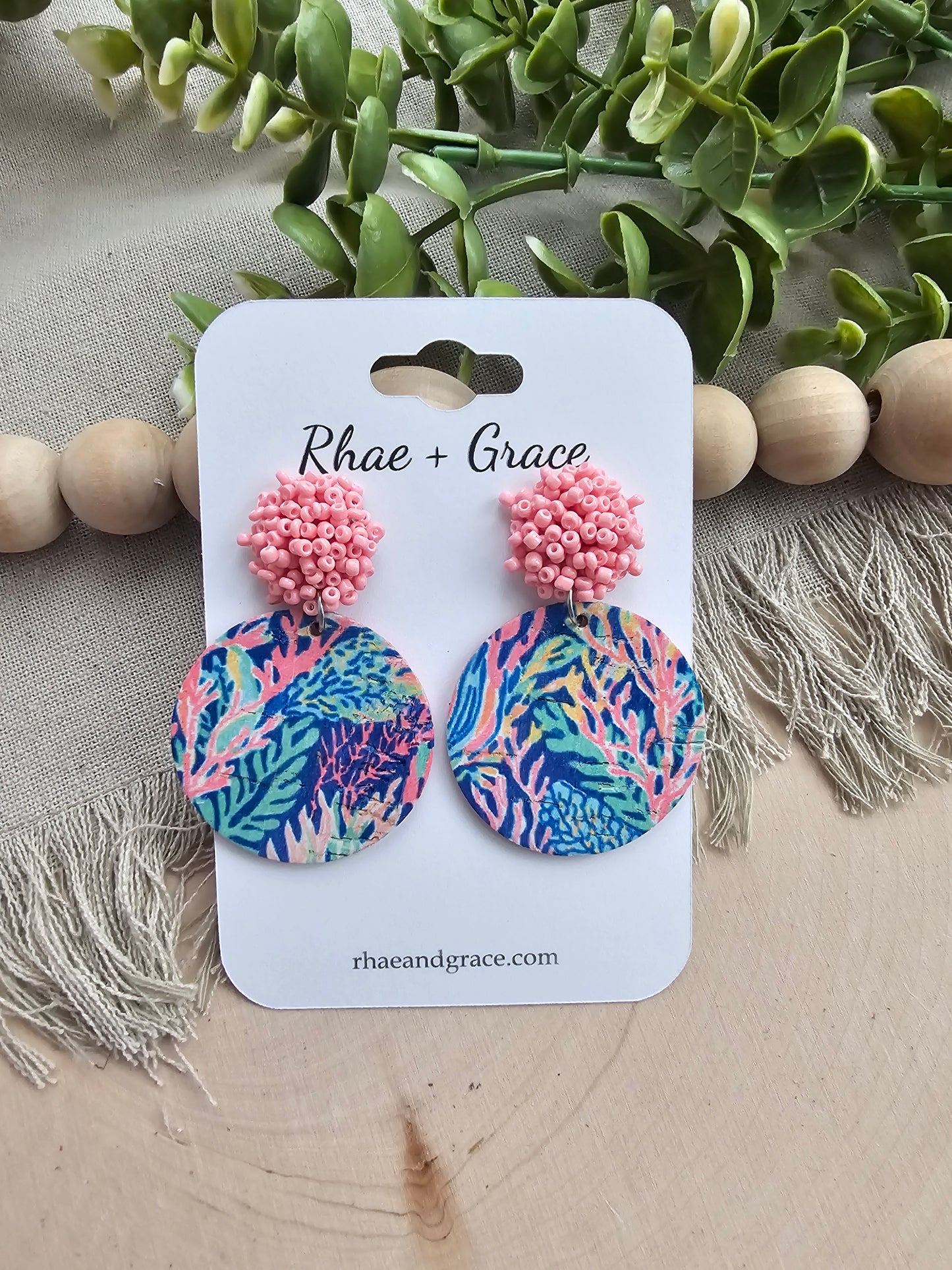 Coral Reef Circle Earrings