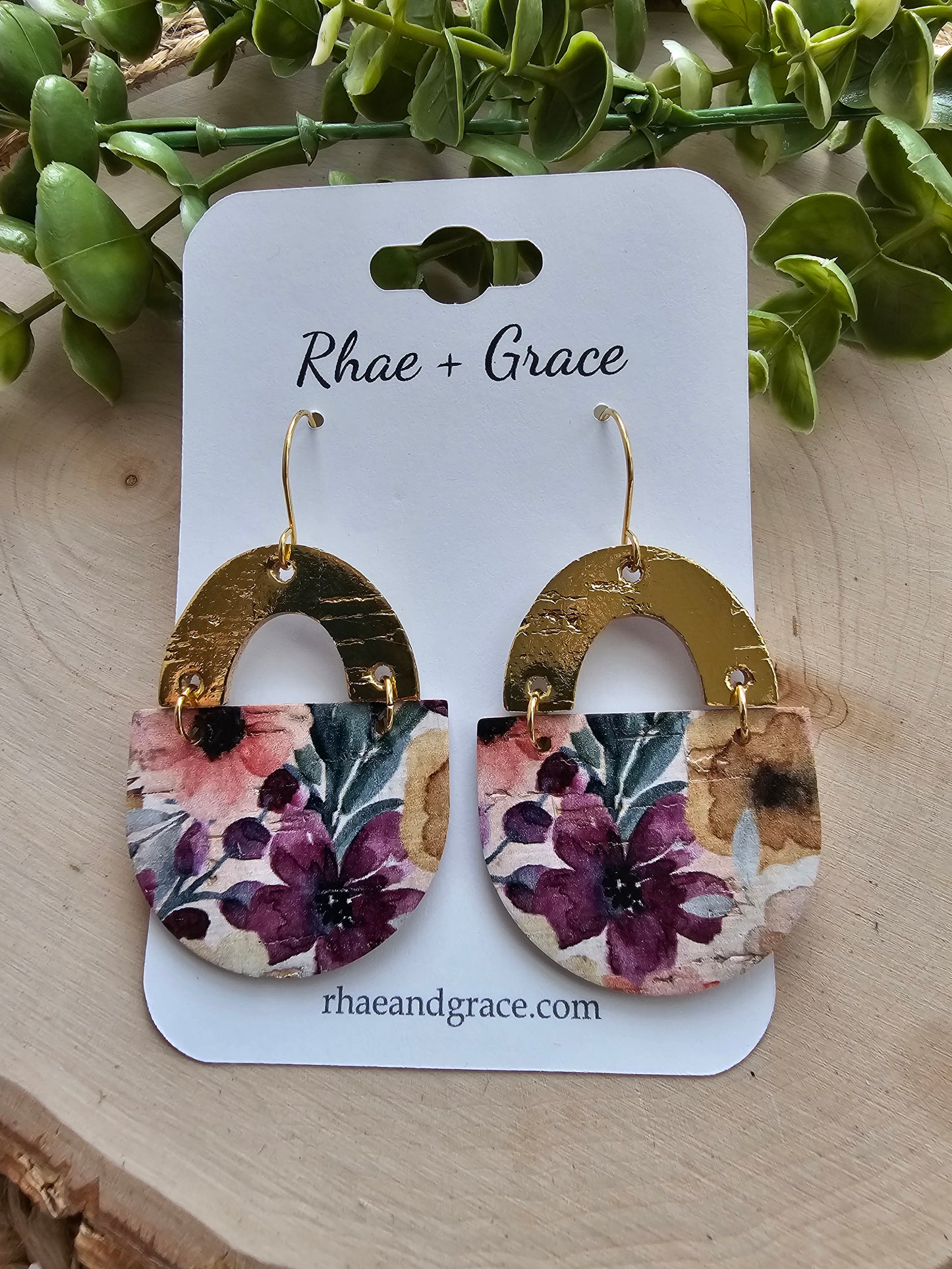 Plum Floral Bouquet Earrings