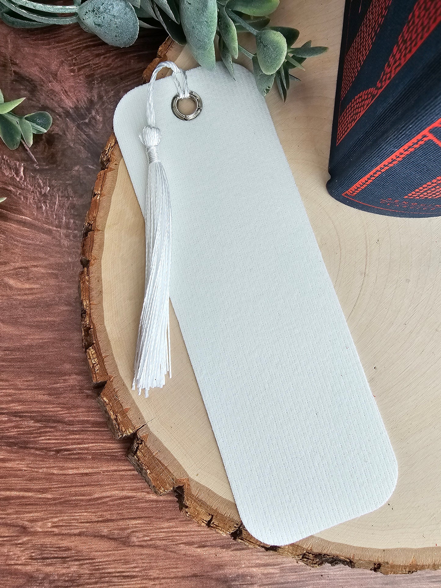 Watercolor Floral Faux Leather Bookmark