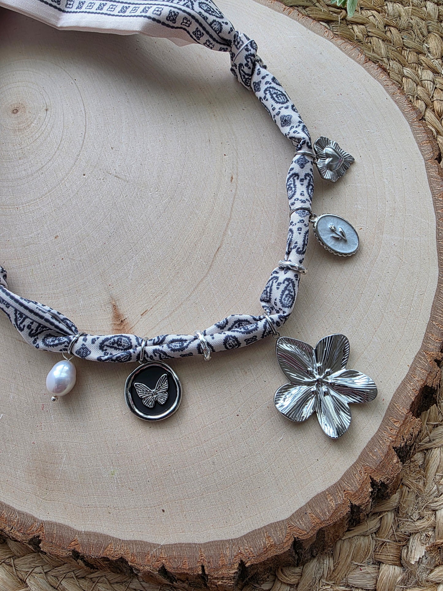 Moonlight Meadow Scarf Charm Necklace