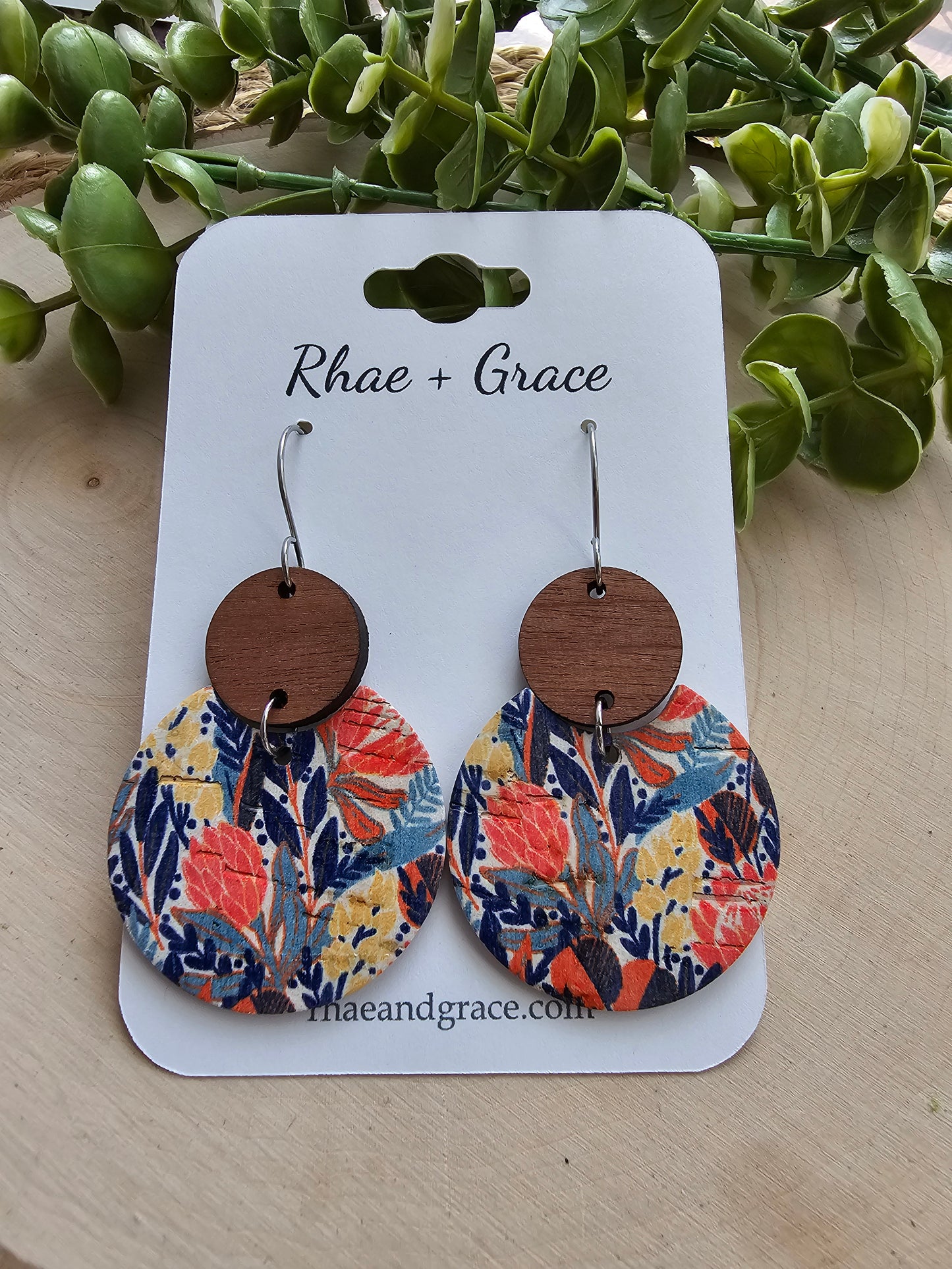 Autumn Meadow Floral Circle Earrings