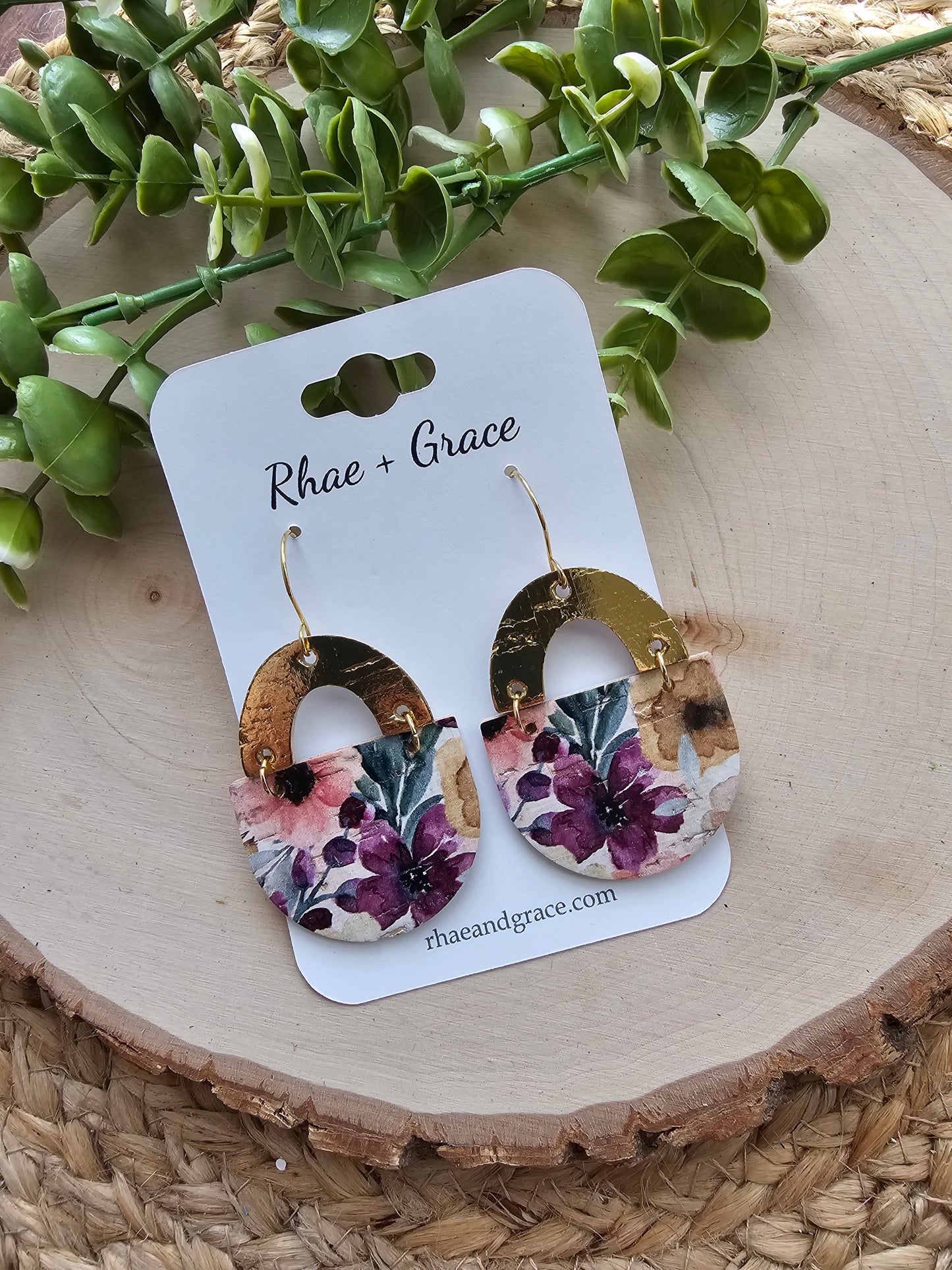 Plum Floral Bouquet Earrings