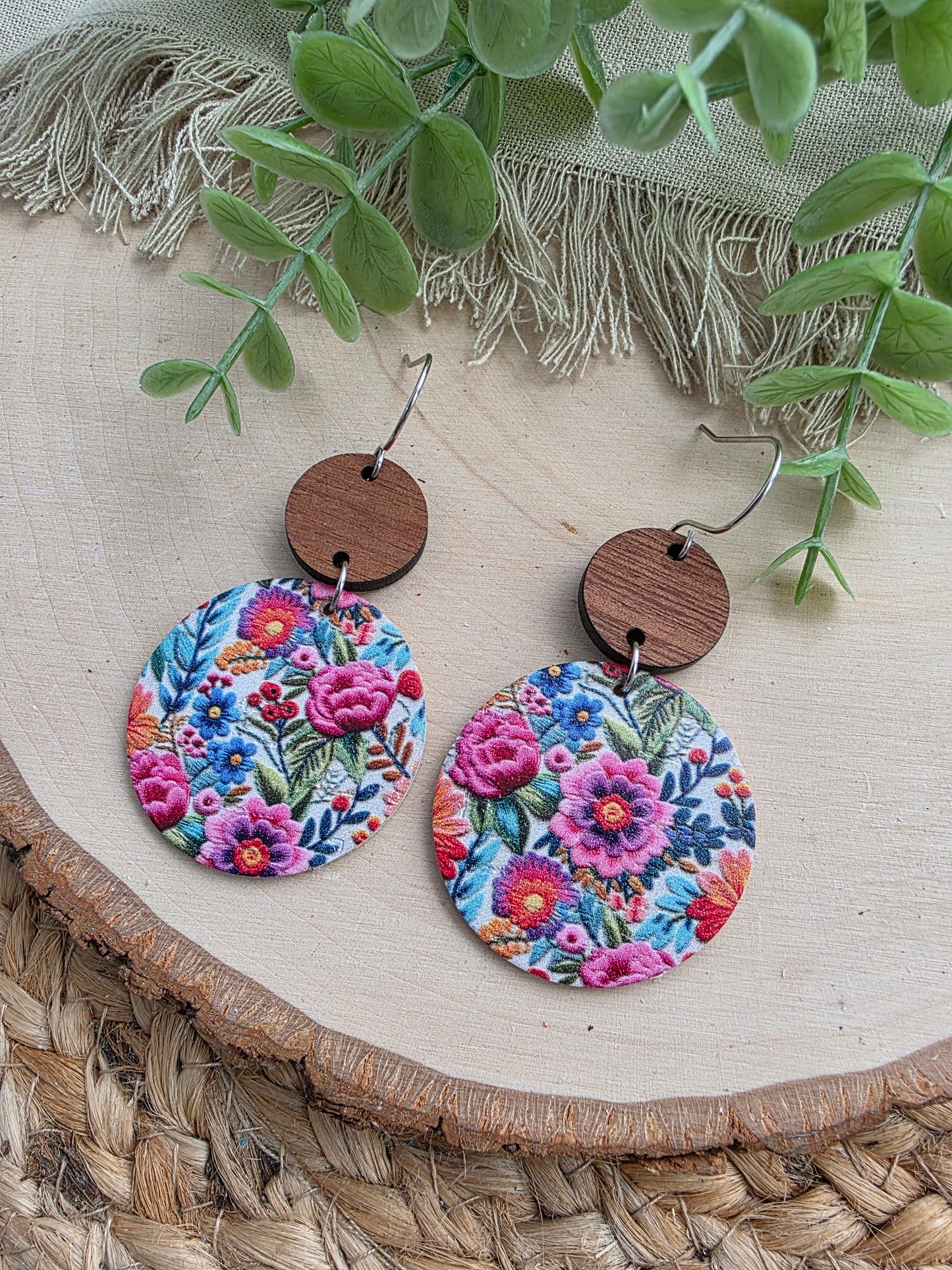 Fiesta Floral Circle Earrings