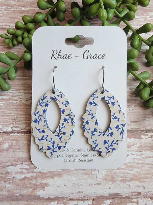 Bluebell Floral Scalloped Earrings