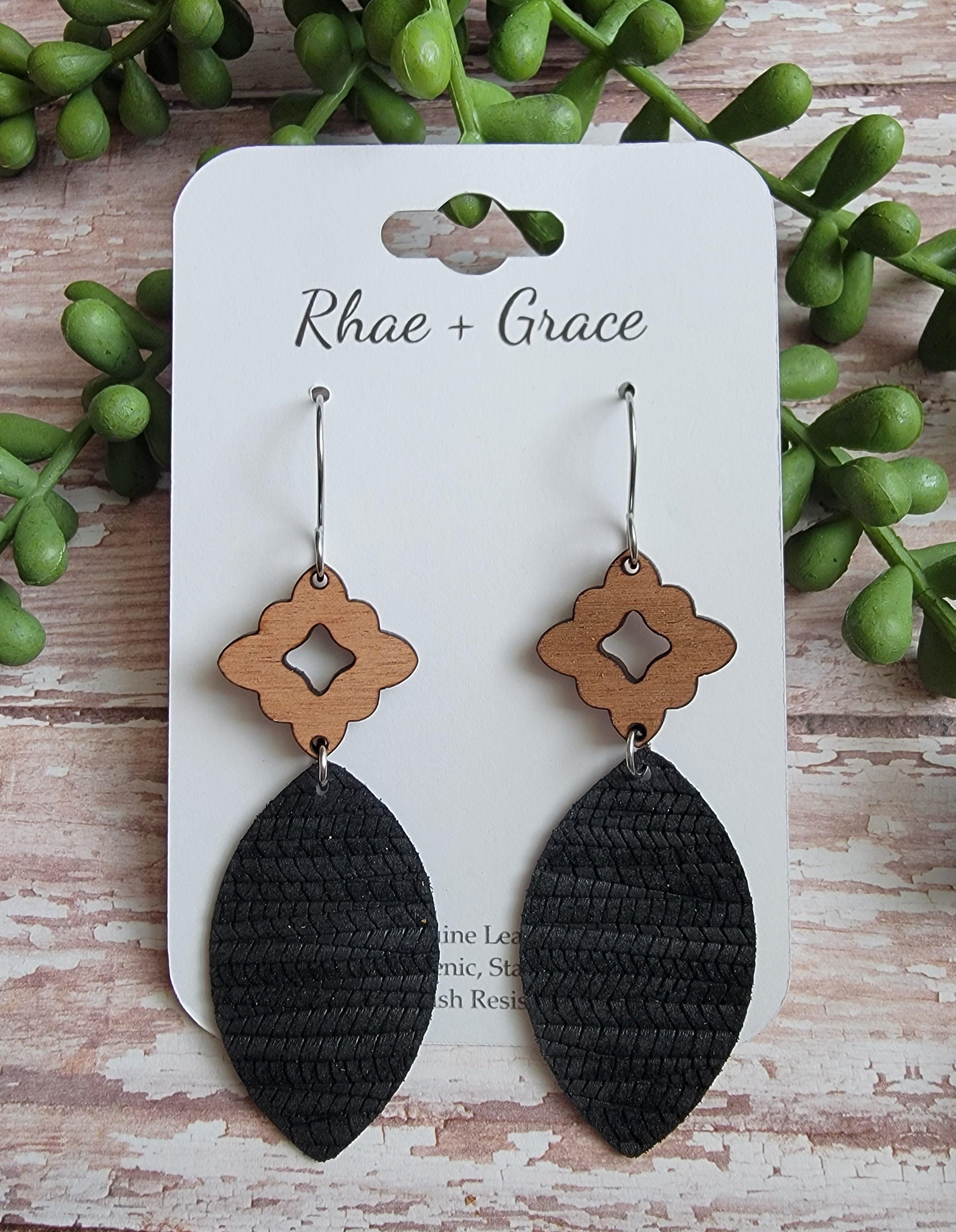 Pinched Leaf Recycled Leather Earrings – Heartbreak Boutique