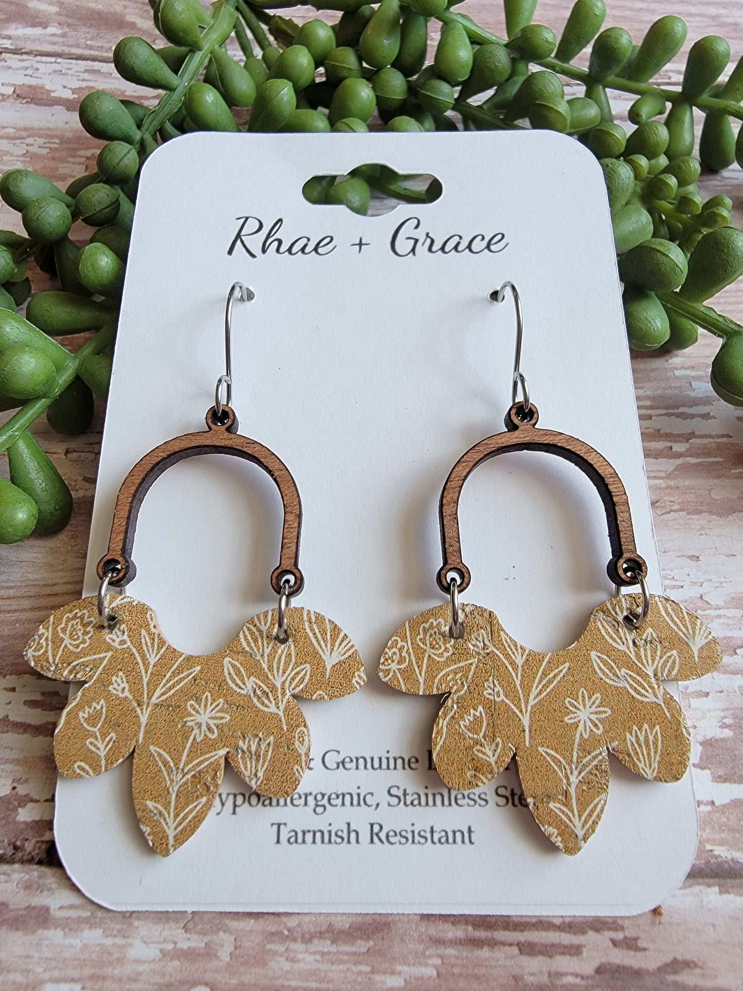 Dijon Mustard Floral Half Flower Earrings