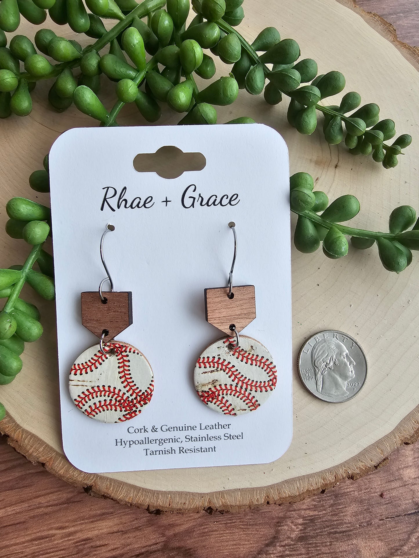 Baseball Home Plate Earrings - Small