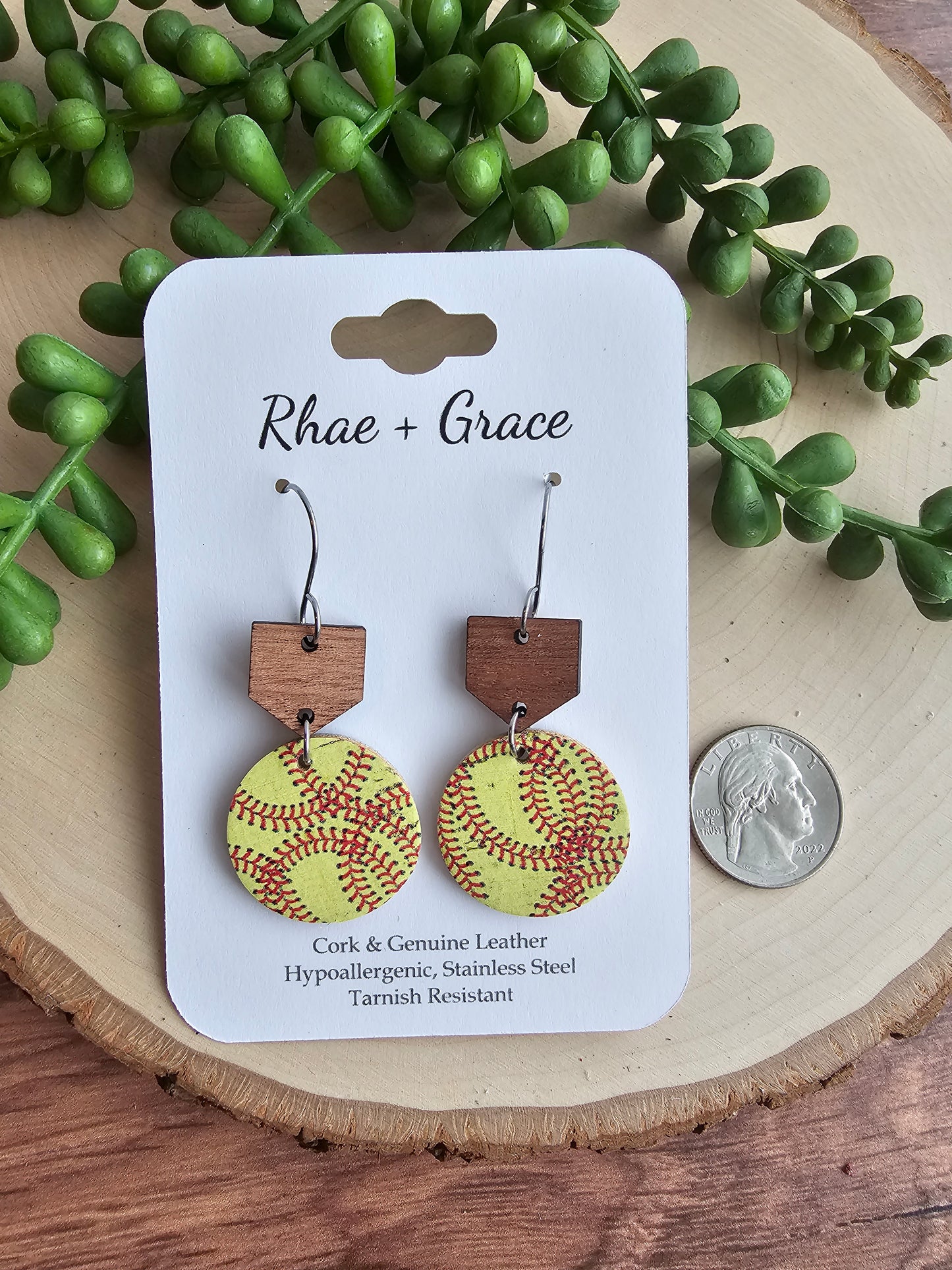 Softball Home Plate Earrings - Small