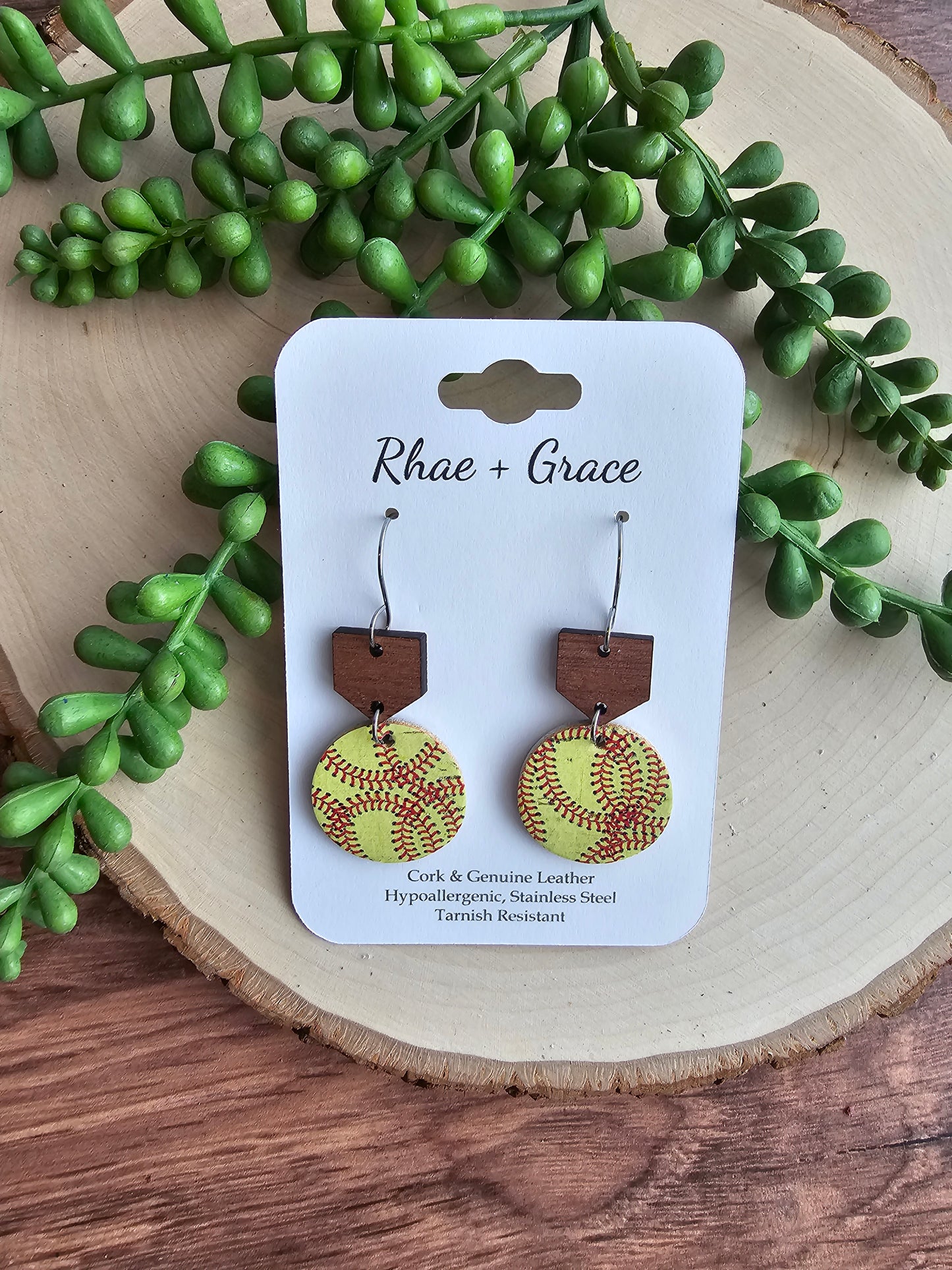 Softball Home Plate Earrings - Small