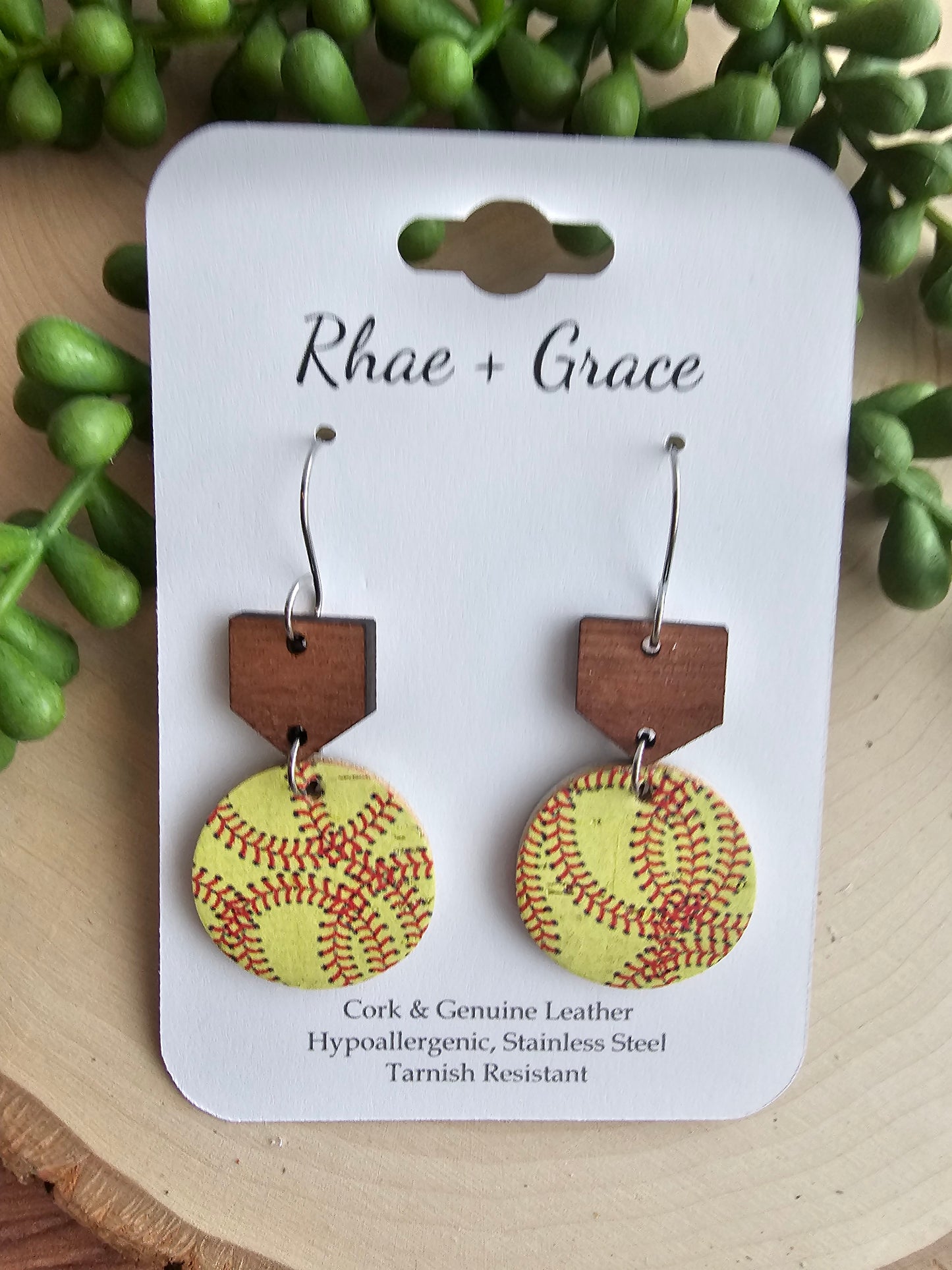 Softball Home Plate Earrings - Small