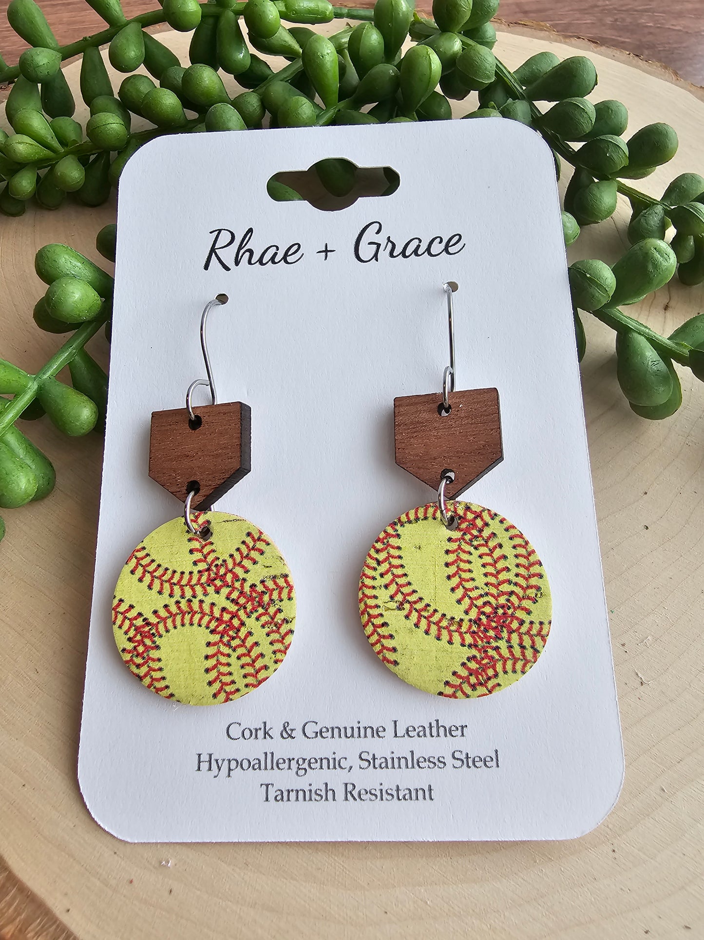 Softball Home Plate Earrings - Small