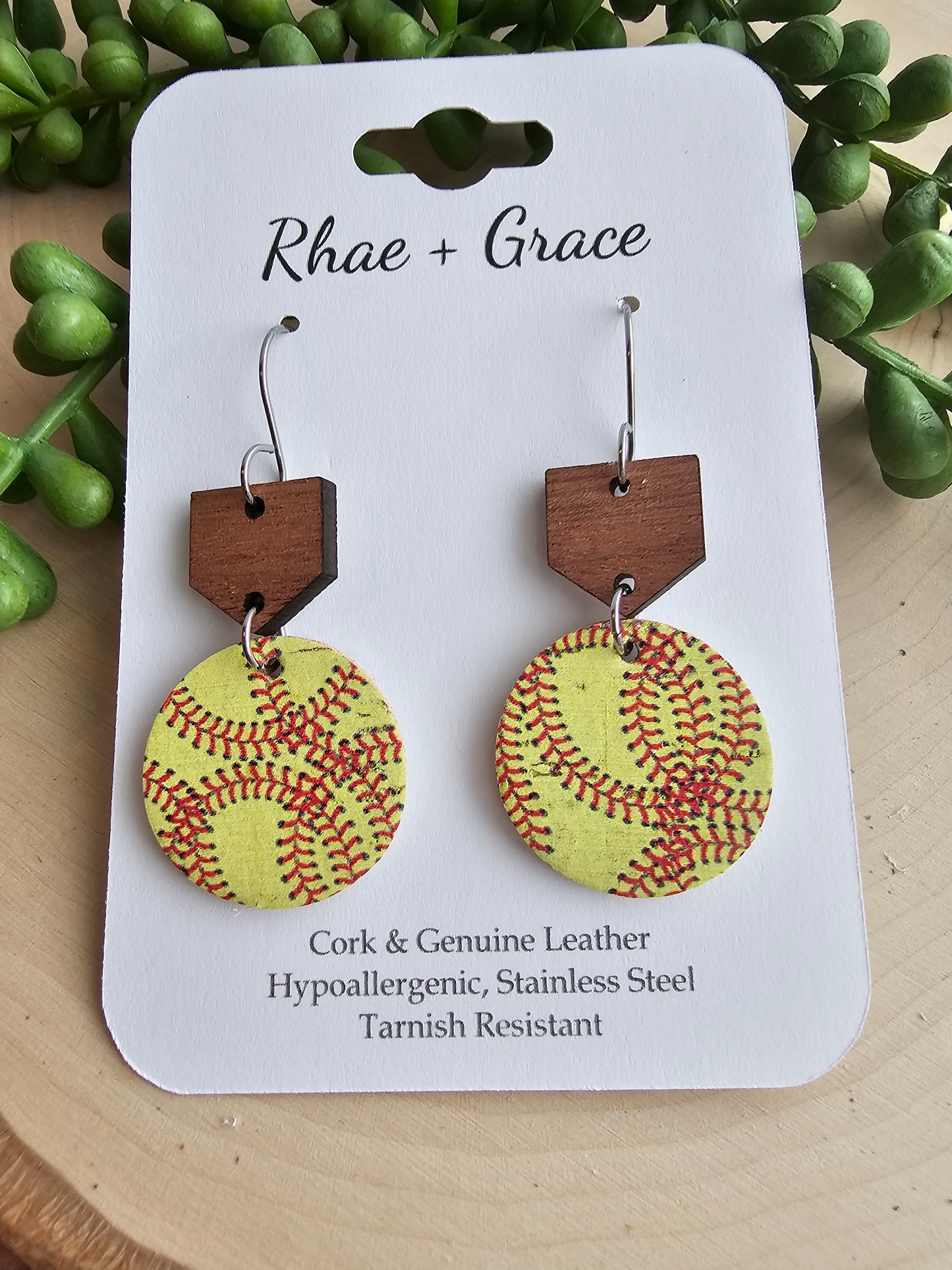 Softball Home Plate Earrings - Small