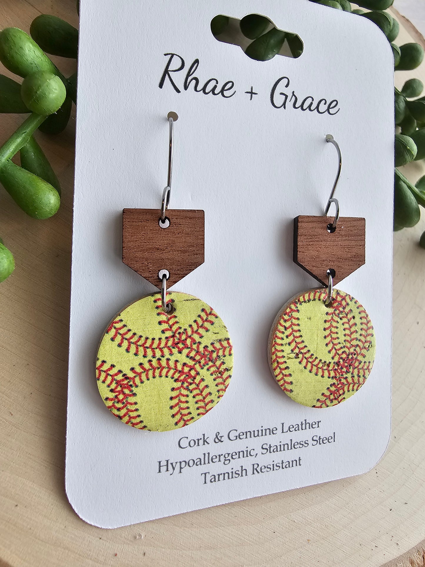 Softball Home Plate Earrings - Small