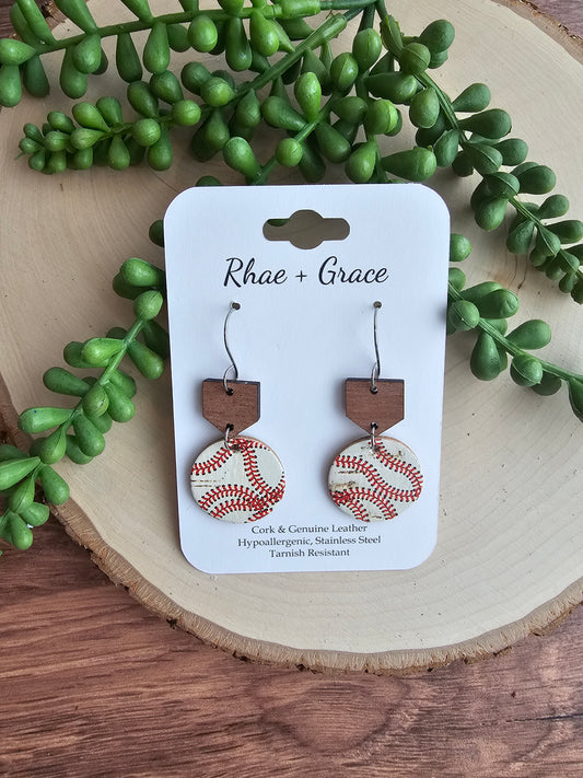 Baseball Home Plate Earrings - Small