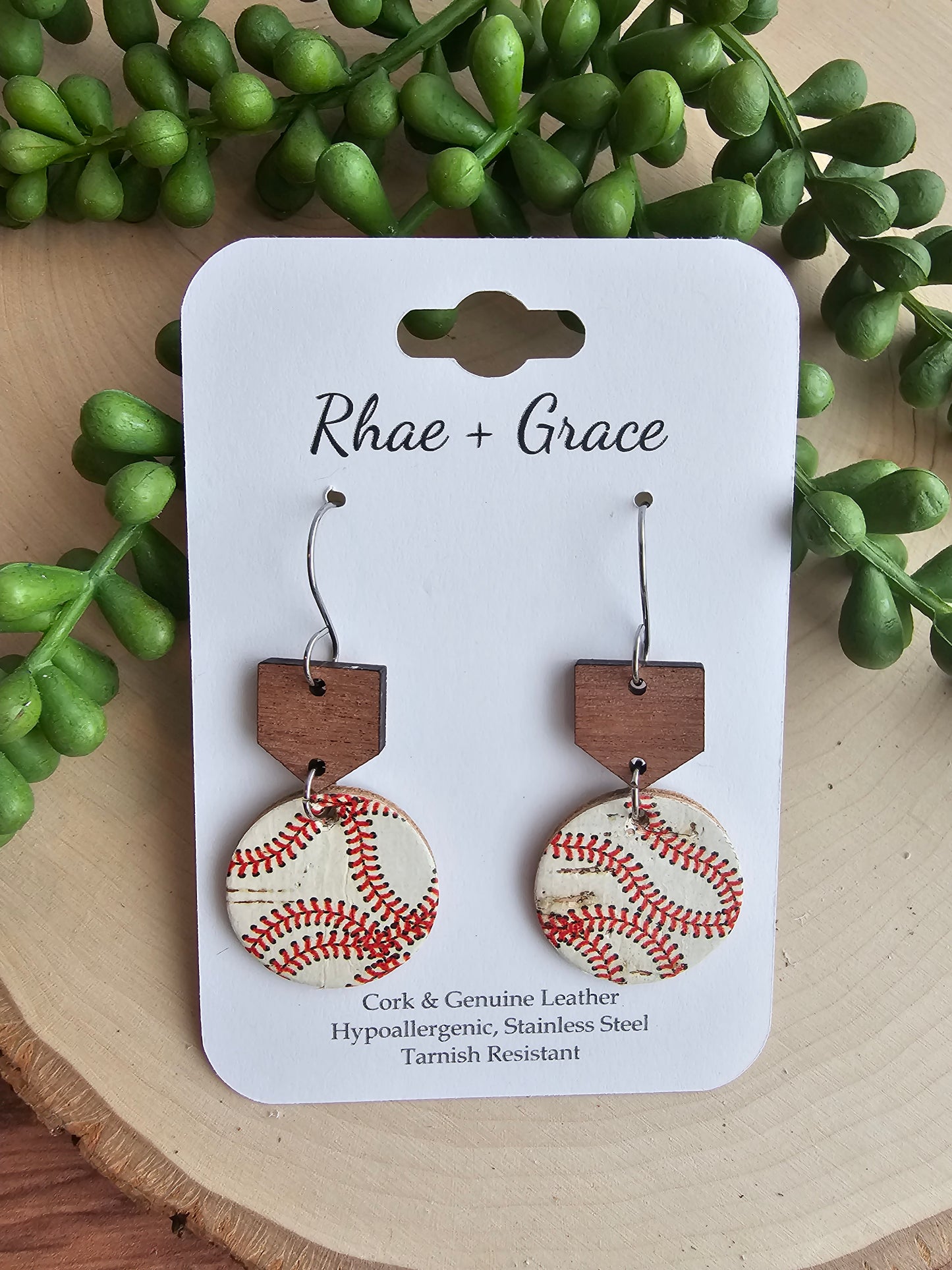 Baseball Home Plate Earrings - Small