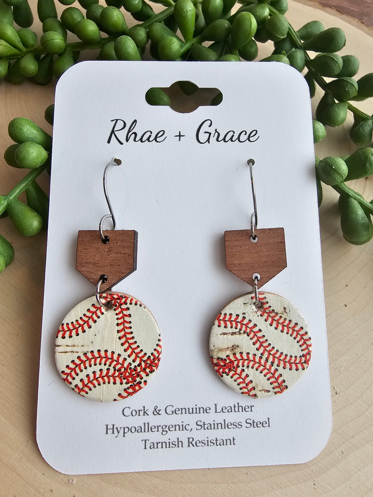 Baseball Home Plate Earrings - Small