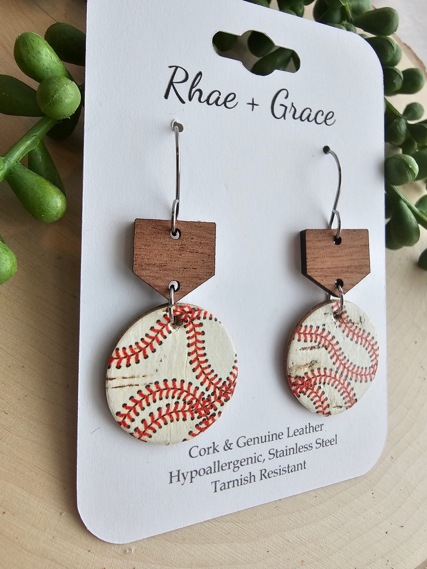 Baseball Home Plate Earrings - Small