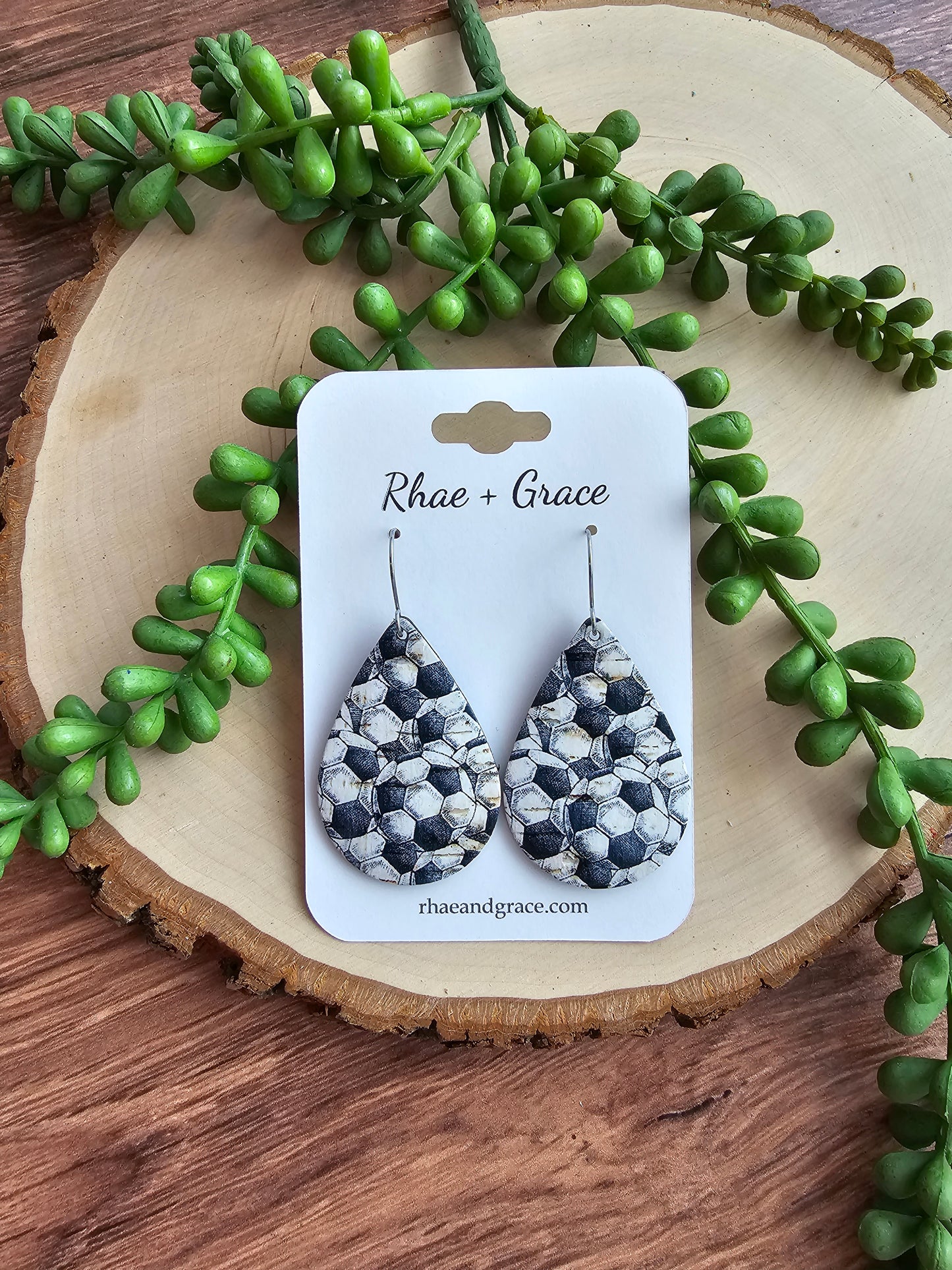 Soccer Teardrop Earrings - Medium