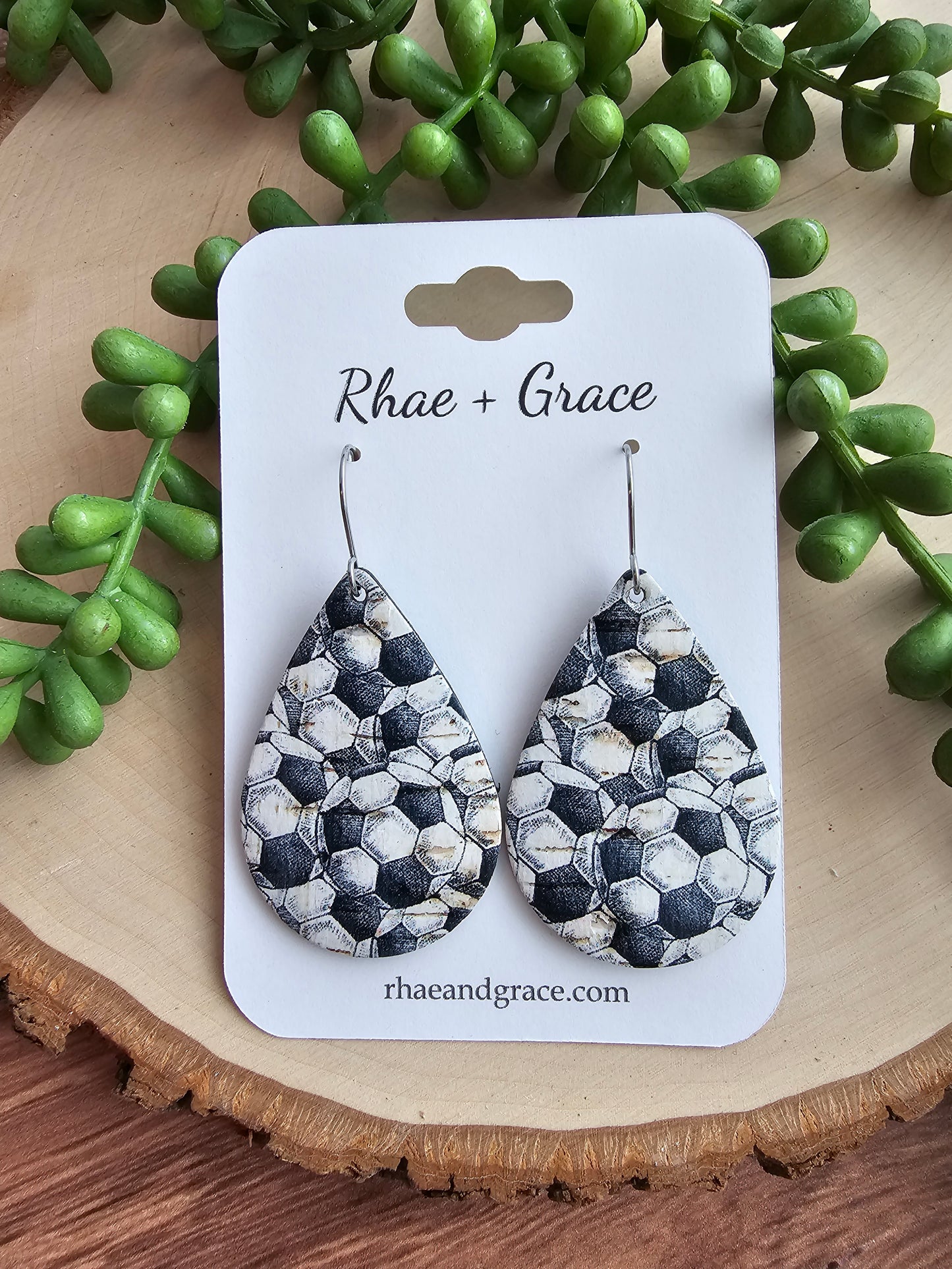 Soccer Teardrop Earrings - Medium