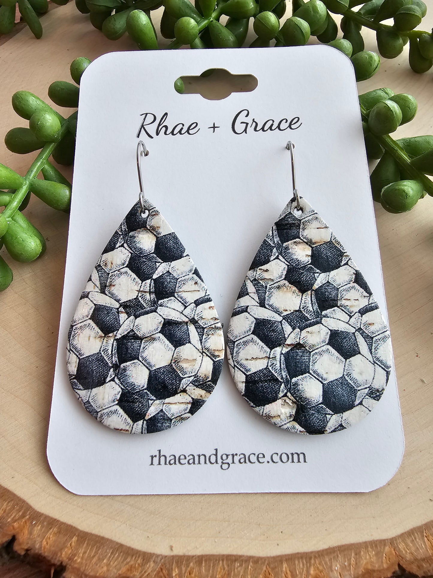 Soccer Teardrop Earrings - Medium